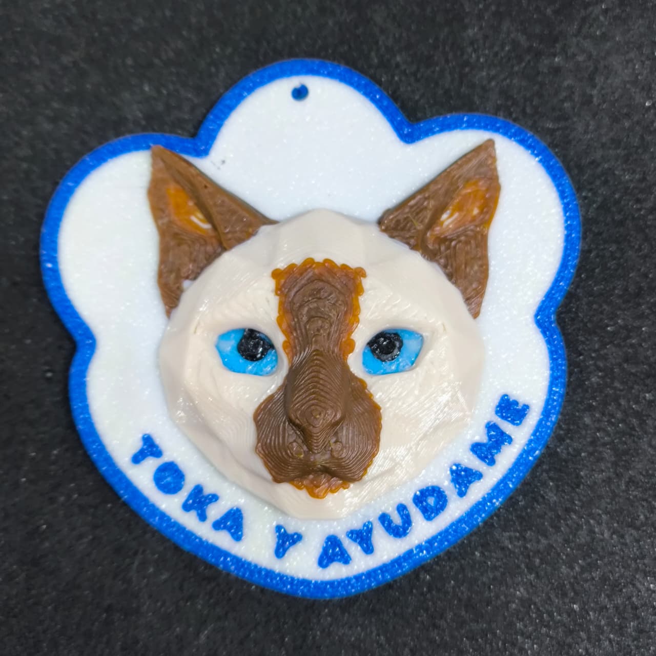 Huella Toka Gato Siamés en color Azul