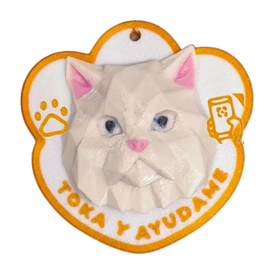 Huella Toka Gato Persa en color Naranja