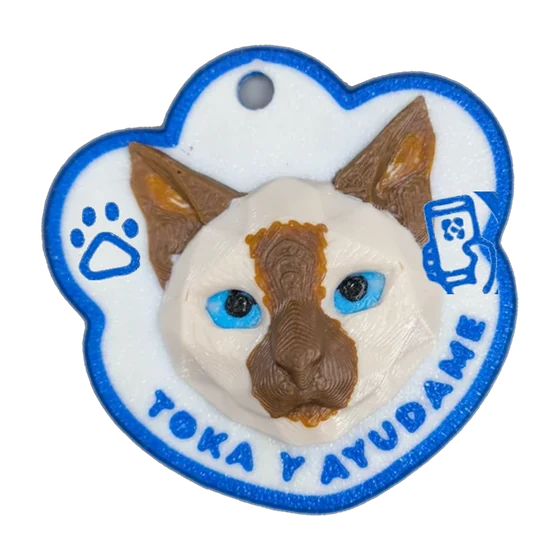 Huella Toka Gato Siamés en color Azul