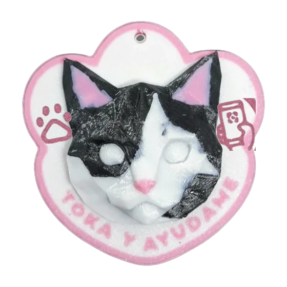 Huella Toka Gato Tuxedo en color Rosa