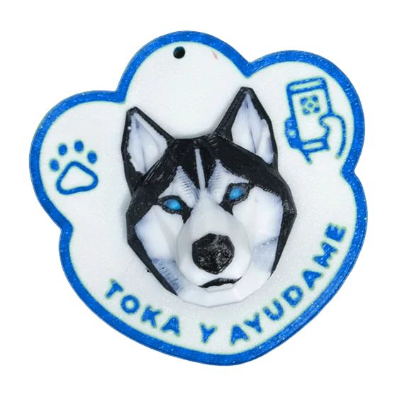 Huella Toka Husky Siberiano en color Azul
